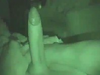 Dude Jerking Off His Pointy Cock in the Dark