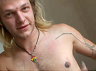 A blonde fairy enjoys playing with his body in front of a cam