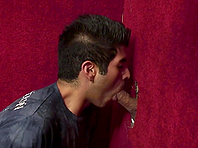 Damien Young milks a cock dry in amazing gay gloryhole action