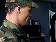 Two queers in military costumes enjoy fucking each other's butts